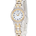 腕時計 エルメス HERMES クリッパー CL4.220 クオーツ レディース GP×SS ホワイト Hマークブレス デイト アラビア