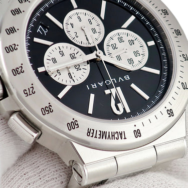 腕時計 ブルガリ BVLGARI ディアゴノ ヴェロチッシモ DG41SCH 自動巻き メンズ 黒 クロノグラフ デイト タキメーター
