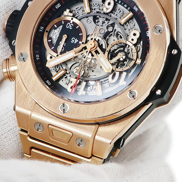 腕時計 ウブロ HUBLOT ビッグバン ウニコ キングゴールド 411.OX.1180.OX 自動巻き メンズ K18KG無垢 クロノグラフ デイト