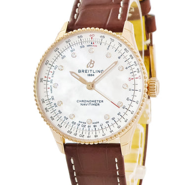 腕時計 ブライトリング BREITLING ナビタイマー 36 R17327211A1P1 R17327 自動巻き メンズ レディース 未使用 K18RG 純正ダイヤ シェル