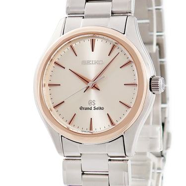 腕時計 グランドセイコー Grand Seiko 9Fクォーツ SBGX004 9F61-0A20 クオーツ メンズ K18PG×SS コンビ ラウンド シルバー バー GS