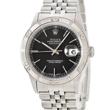 腕時計 ロレックス ROLEX デイトジャスト サンダーバード 16264 U番 自動巻き メンズ OH済 U番 K18WG×SS コンビ 黒 ポストヴィンテージ