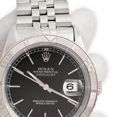 腕時計 ロレックス ROLEX デイトジャスト サンダーバード 16264 U番 自動巻き メンズ OH済 U番 K18WG×SS コンビ 黒 ポストヴィンテージ