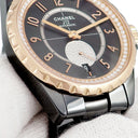 腕時計 シャネル CHANEL J12 365 H3842 自動巻き メンズ K18PG 純正ダイヤ ブラック セラミック コンビ 黒 ギョウシェ デイト