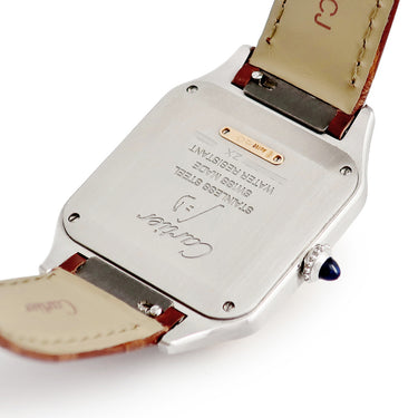 腕時計 カルティエ Cartier サントス デュモン LM W2SA0011 クオーツ メンズ レディース K18PG無垢×SS コンビ ローマン 青針 サンレイ