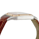 腕時計 カルティエ Cartier サントス デュモン LM W2SA0011 クオーツ メンズ レディース K18PG無垢×SS コンビ ローマン 青針 サンレイ