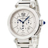 腕時計 カルティエ Cartier パシャ 42mm クロノグラフ W31085M7 自動巻き メンズ 青針 デイト アラビア バー スモールセコンド