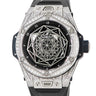 腕時計 ウブロ HUBLOT ビッグバン ウニコ サンブルー チタニウム パヴェ 415.NX.1112.VR.1704.MXM17 自動巻き メンズ 純正ダイヤ 黒