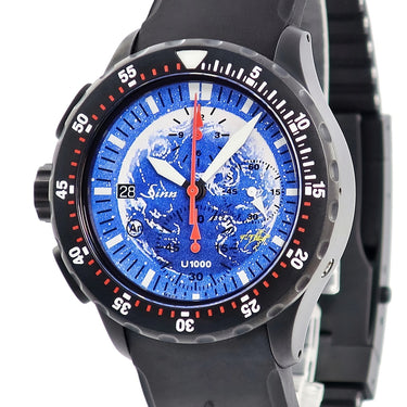 腕時計 ジン SINN MOTHER EARTH 松本零士生誕80周年記念限定モデル U1000.S 自動巻き メンズ 新品同様 クロノ デイト レフティ 青