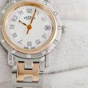 腕時計 エルメス HERMES クリッパー ナクレ CL4.222 クオーツ レディース ピンクゴールドGP×SS コンビ 純正ダイヤ シェル