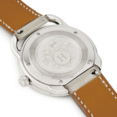 腕時計 エルメス HERMES アルソー グランソレイユ AR5.330 クオーツ メンズ 純正ダイヤ グレー ギョウシェ