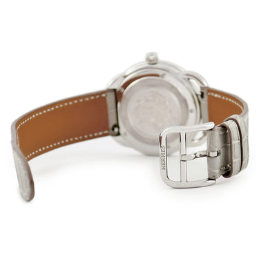 腕時計 エルメス HERMES アルソー グランソレイユ AR5.330 クオーツ メンズ 純正ダイヤ グレー ギョウシェ