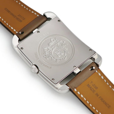 腕時計 エルメス HERMES ケープコッド CC1.810 クオーツ メンズ 新品同様 スクエア シルバー アラビア デイト