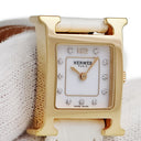 腕時計 エルメス HERMES Hウォッチ ミニ TPM HH1.102.231 クオーツ レディース 純正ダイヤ H型 スクエア ホワイト 白