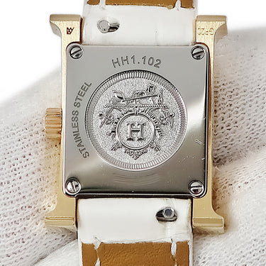 腕時計 エルメス HERMES Hウォッチ ミニ TPM HH1.102.231 クオーツ レディース 純正ダイヤ H型 スクエア ホワイト 白