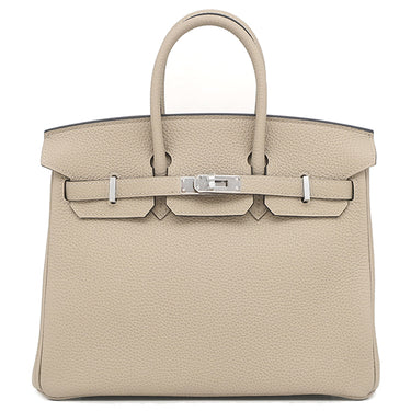 エルメス HERMES バーキン 25 トゥルティエールグレー トゴ ハンドバッグ シルバー金具 グレージュ