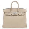 エルメス HERMES バーキン 25 トゥルティエールグレー トゴ ハンドバッグ シルバー金具 グレージュ