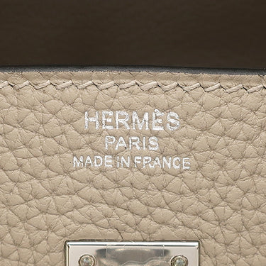 エルメス HERMES バーキン 25 トゥルティエールグレー トゴ ハンドバッグ シルバー金具 グレージュ