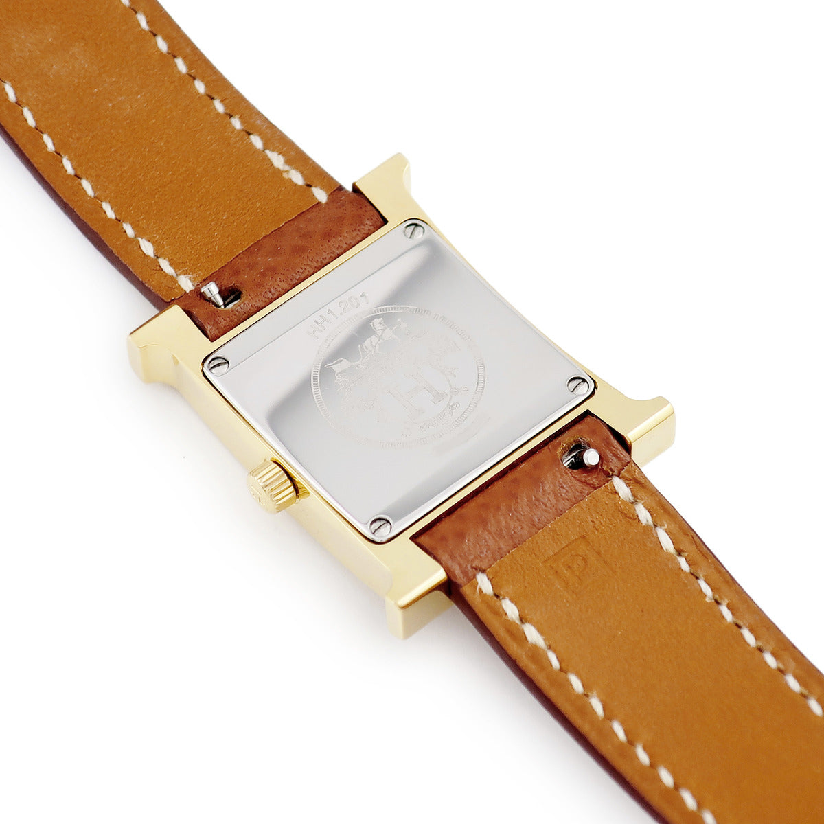 エルメス HERMES Hウォッチ MM HH1.201 クオーツ レディース イエロー