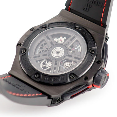 腕時計 ウブロ HUBLOT ビッグバン フェラーリ カーボン リミテッド 402.QU.0113.WR 自動巻き メンズ 黒 赤 跳ね馬 スケルトン 限定