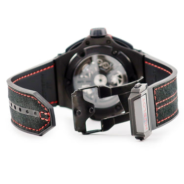 腕時計 ウブロ HUBLOT ビッグバン フェラーリ カーボン リミテッド 402.QU.0113.WR 自動巻き メンズ 黒 赤 跳ね馬 スケルトン 限定
