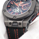 腕時計 ウブロ HUBLOT ビッグバン フェラーリ カーボン リミテッド 402.QU.0113.WR 自動巻き メンズ 黒 赤 跳ね馬 スケルトン 限定