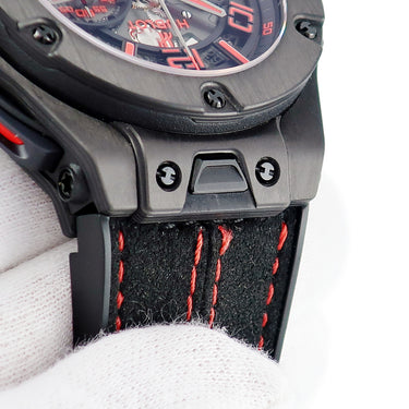 腕時計 ウブロ HUBLOT ビッグバン フェラーリ カーボン リミテッド 402.QU.0113.WR 自動巻き メンズ 黒 赤 跳ね馬 スケルトン 限定