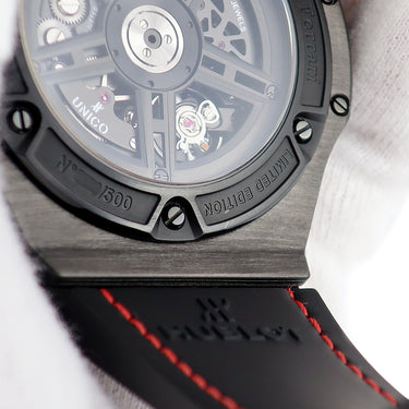 腕時計 ウブロ HUBLOT ビッグバン フェラーリ カーボン リミテッド 402.QU.0113.WR 自動巻き メンズ 黒 赤 跳ね馬 スケルトン 限定