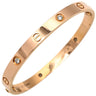 カルティエ Cartier LOVE ラブブレス 旧型 ハーフダイヤ B6036016 ピンクゴールド K18PG ダイヤモンド #17 ブレスレット Au750 18K 18金 4P 4石 4粒