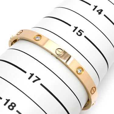 カルティエ Cartier LOVE ラブブレス 旧型 ハーフダイヤ B6036016 ピンクゴールド K18PG ダイヤモンド #17 ブレスレット Au750 18K 18金 4P 4石 4粒
