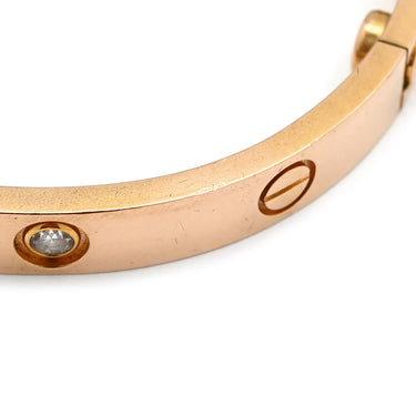 カルティエ Cartier LOVE ラブブレス 旧型 ハーフダイヤ B6036016 ピンクゴールド K18PG ダイヤモンド #17 ブレスレット Au750 18K 18金 4P 4石 4粒