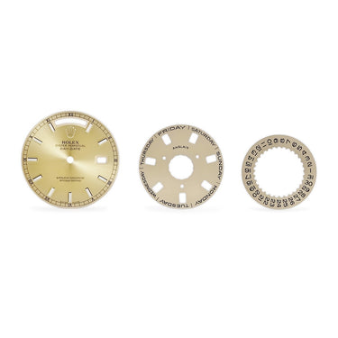 ロレックス ROLEX 純正 デイデイト 118238用 ダイアル シャンパンゴールド ステンレススチール 腕時計パーツ 替え 文字盤 シャンパンゴールド 三針セット 交換 予備 サンレイ