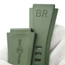 ベル&ロス BELL＆ROSS 純正 BR01 BR03用 カーキグリーン ラバー 腕時計パーツ ラバー ベルト ストラップ バンド 交換 予備 32mm オリーブ カーキグリーン
