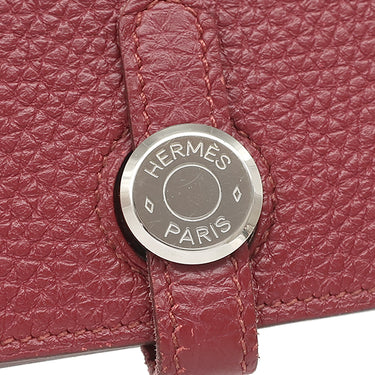 エルメス HERMES ドゴンGM ルビー トゴ 長財布 シルバー金具 赤
