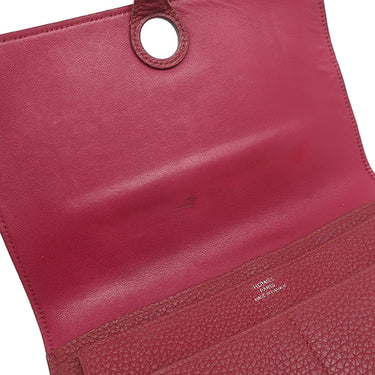 エルメス HERMES ドゴンGM ルビー トゴ 長財布 シルバー金具 赤
