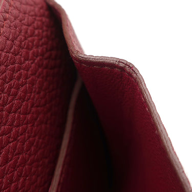 エルメス HERMES ドゴンGM ルビー トゴ 長財布 シルバー金具 赤