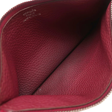 エルメス HERMES ドゴンGM ルビー トゴ 長財布 シルバー金具 赤