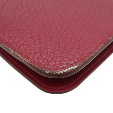 エルメス HERMES ドゴンGM ルビー トゴ 長財布 シルバー金具 赤