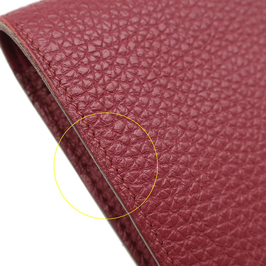 エルメス HERMES ドゴンGM ルビー トゴ 長財布 シルバー金具 赤