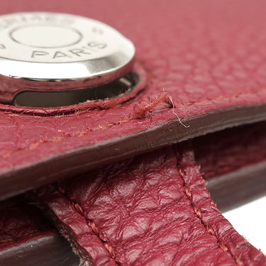 エルメス HERMES ドゴンGM ルビー トゴ 長財布 シルバー金具 赤