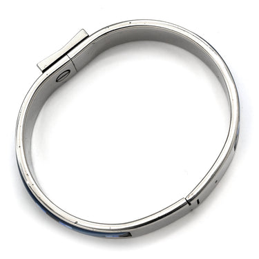 エルメス HERMES クリッククラック エマイユ ブルーXマルチカラー メタル 七宝焼き ブレスレット シルバー金具 ブルー 青 黒 白 バングル