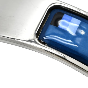 エルメス HERMES クリッククラック エマイユ ブルーXマルチカラー メタル 七宝焼き ブレスレット シルバー金具 ブルー 青 黒 白 バングル