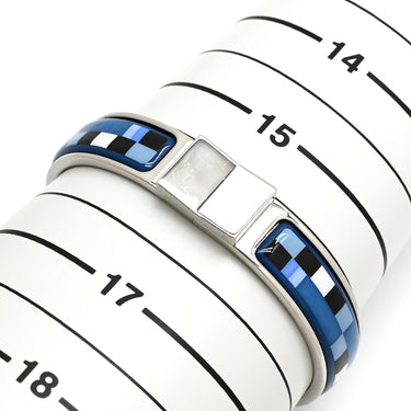 エルメス HERMES クリッククラック エマイユ ブルーXマルチカラー メタル 七宝焼き ブレスレット シルバー金具 ブルー 青 黒 白 バングル