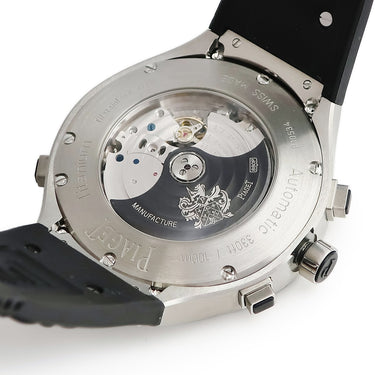 腕時計 ピアジェ PIAGET ポロ 45 クロノグラフ P10534 G0A34002 自動巻き メンズ OH済 ブラック バー デイト 2タイムゾーン表示