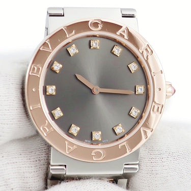 腕時計 ブルガリ BVLGARI ブルガリブルガリ BBP33SG 103067 クオーツ レディース K18PG×SS コンビ 純正12Pダイヤ
