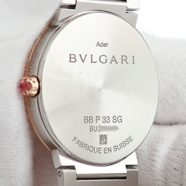 腕時計 ブルガリ BVLGARI ブルガリブルガリ BBP33SG 103067 クオーツ レディース K18PG×SS コンビ 純正12Pダイヤ