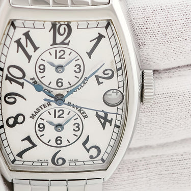 腕時計 フランクミュラー FRANCK MULLER トノウカーベックス マスターバンカー 5850MB 自動巻き メンズ デイト GMT 青針 ギョウシェ