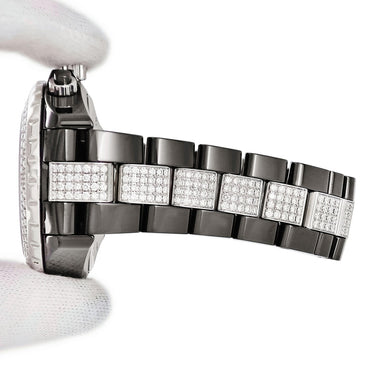 腕時計 シャネル CHANEL J12 クロノグラフ H1706 自動巻き メンズ 純正ダイヤ ブラックセラミック 黒 スモールセコンド