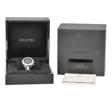 腕時計 シャネル CHANEL J12 クロノグラフ H1706 自動巻き メンズ 純正ダイヤ ブラックセラミック 黒 スモールセコンド