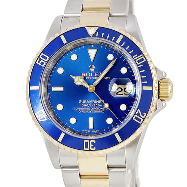 腕時計 ロレックス ROLEX サブマリーナー デイト 16613 M番 自動巻き メンズ M番 K18YG×SS コンビ ダイバーズ 青サブ ルーレット